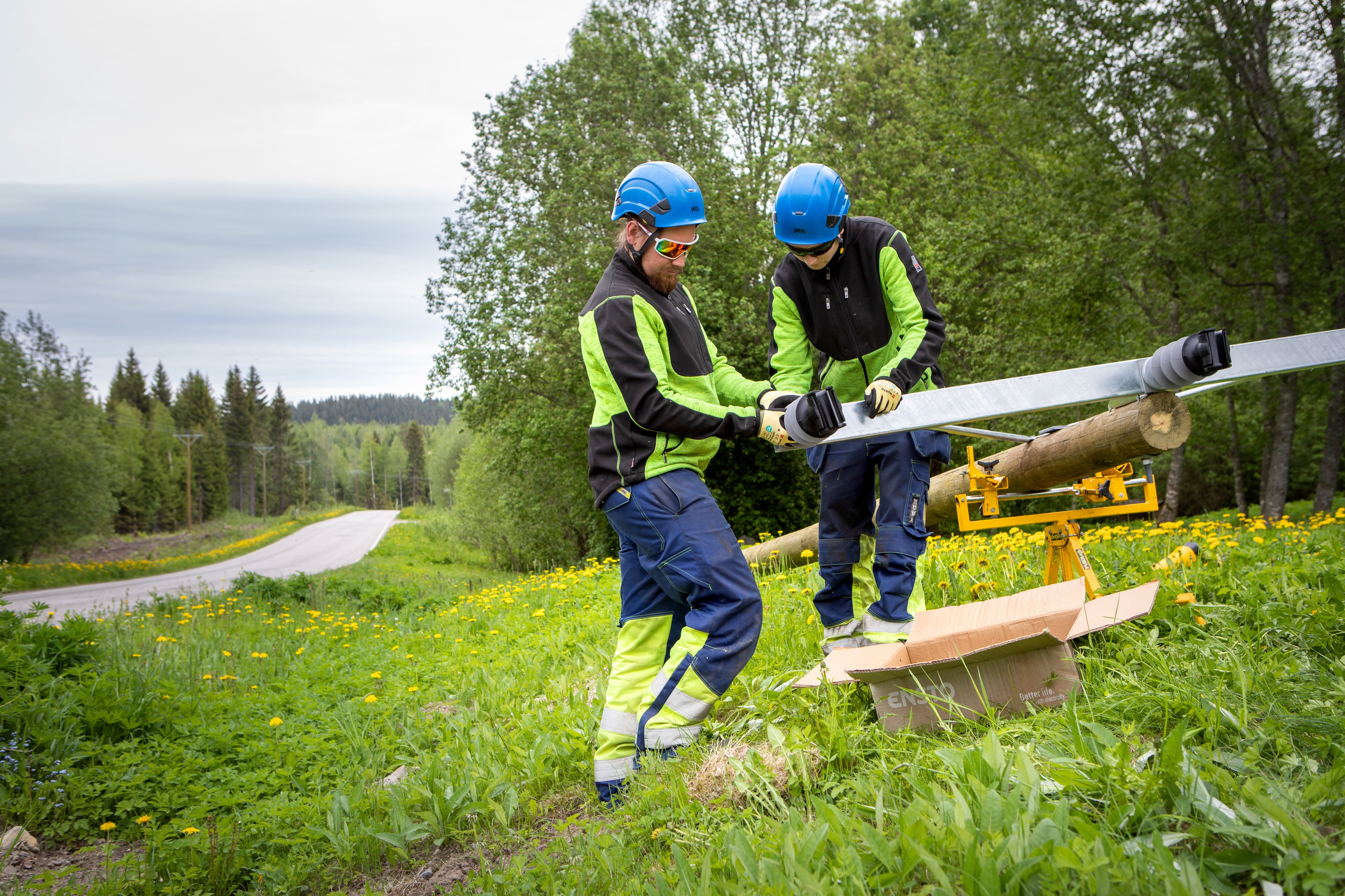 Composite line post installations in Virtasalmi, Finland.