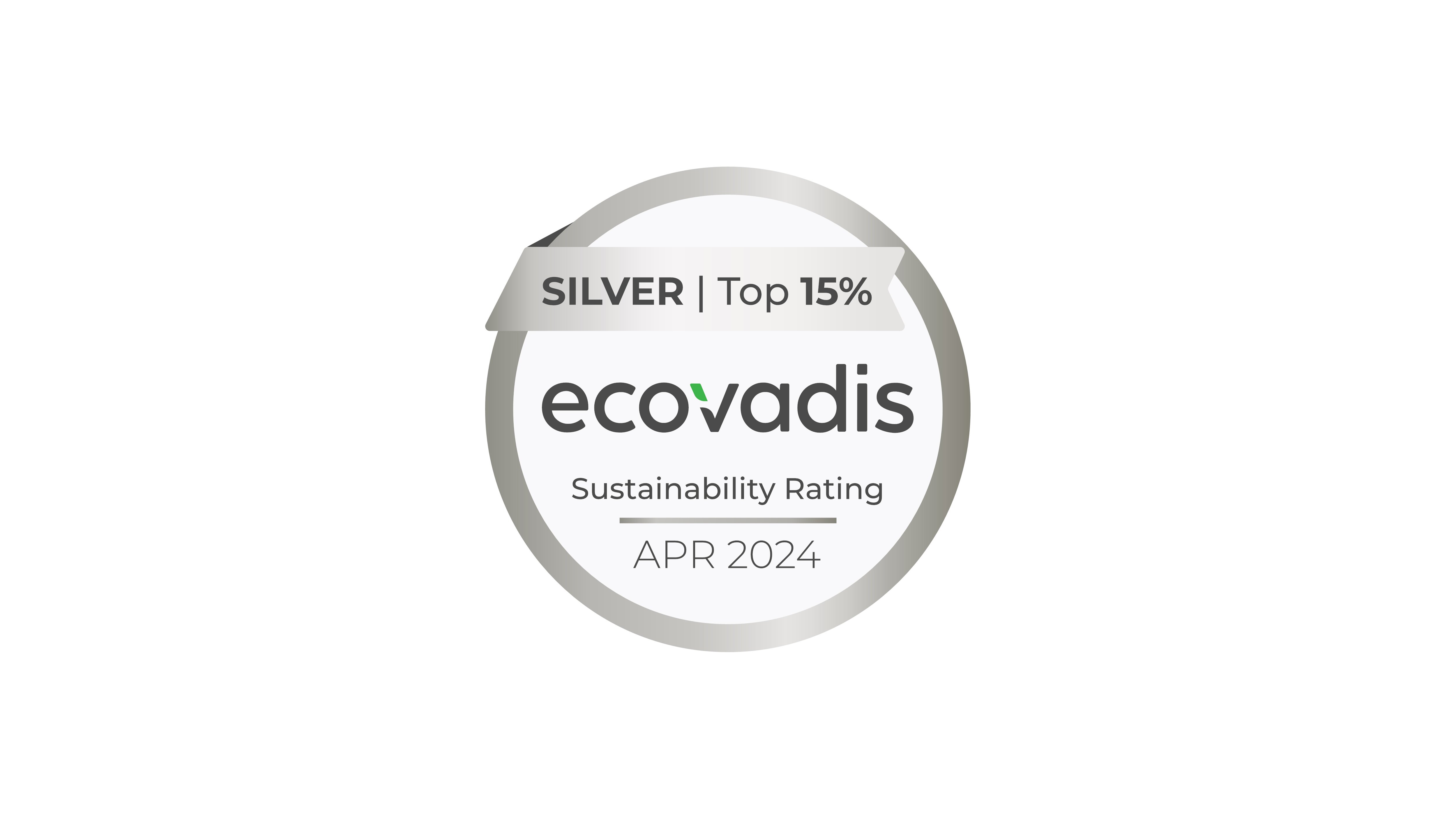 Ensto keeps its EcoVadis silver rating in 2024.