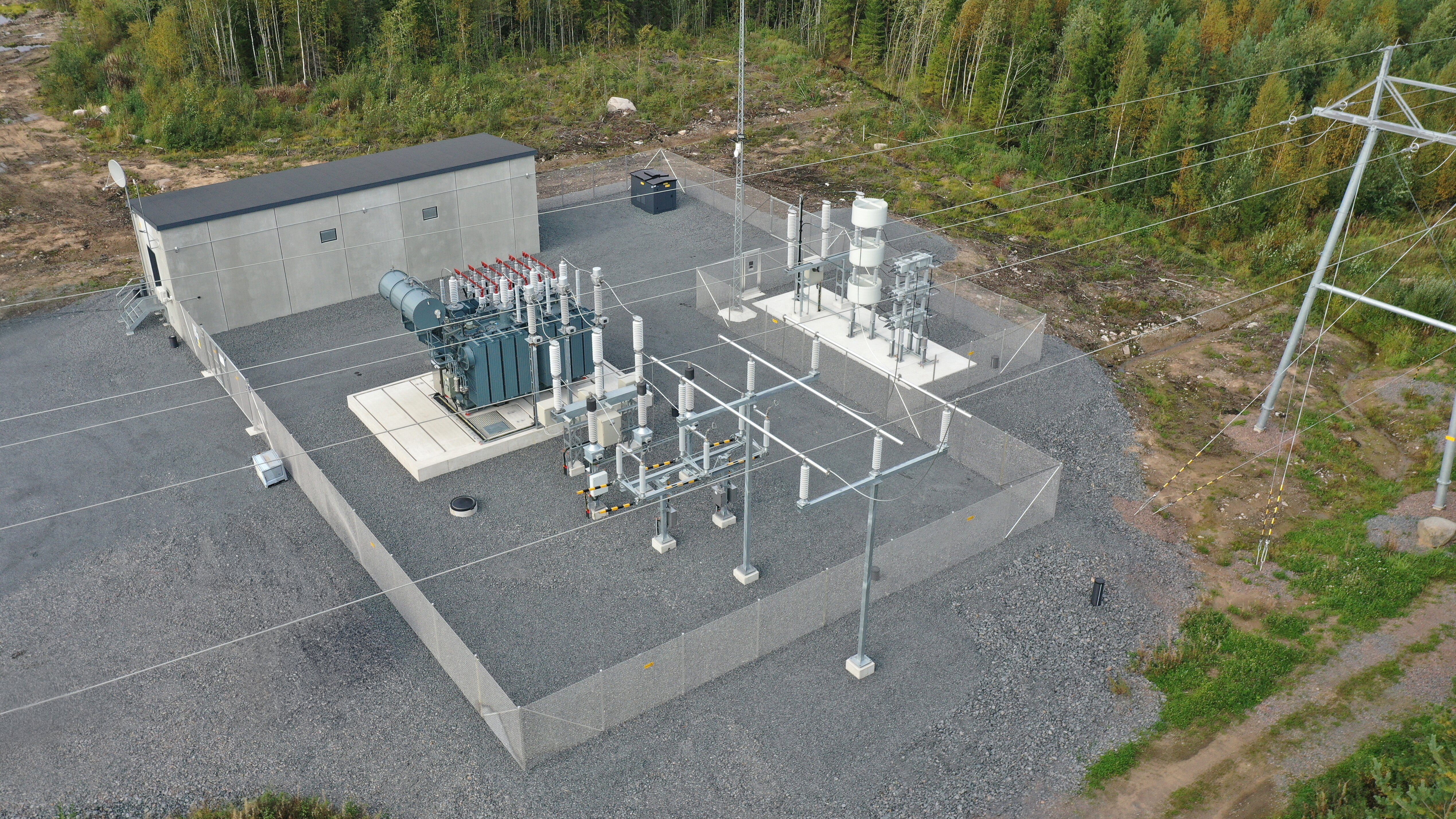 Primary substation for a wind farm in Finland.